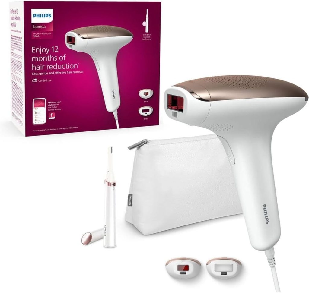 Test Philips Lumea Série 7000 : épilateur à lumière pulsée et tondeuse-stylo