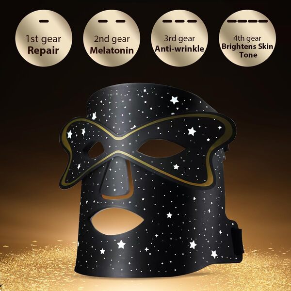 Masque Facial LED de Visage Luminothérapie, 7 Couleurs avec lumière Infrarouge, 3 Modes pour Régler L'heure avec Télécommande, Raffermissant, Éclaircissement, Dispositif de Soin pour Tout Type de Peau
