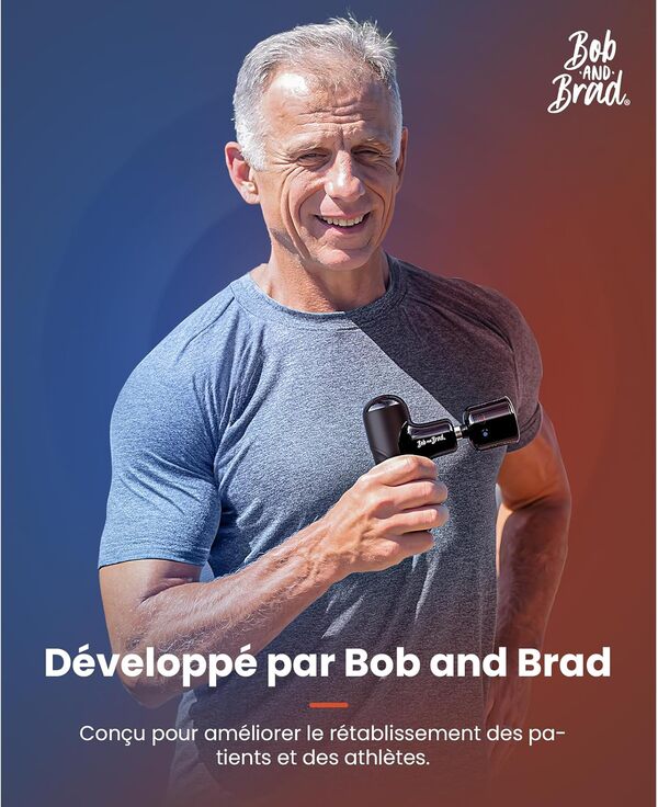 Mini Pistolet de Massage avec Chaleur et Froid, Bob and Brad Q2 Pro Pistolet de Massage de Poche pour Tissus Profonds, Percussion Portable Ultra Silencieux pour Soulager la Douleur et Récupération