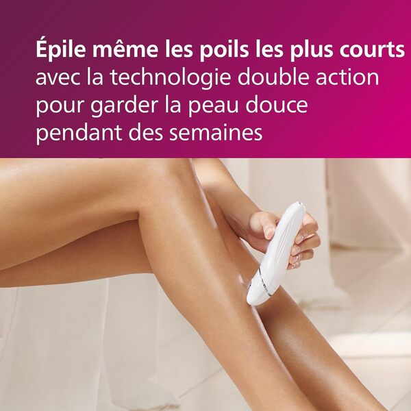Philips Series 8000 - Epilateur Wet & Dry sans fil pour les jambes et le corps, avec 9 accessoires, rasoir, tondeuse, embout pédicure et embout exfoliant pour le corps, (modèle BRE740/10)