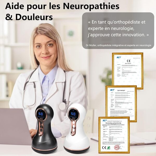 Ortho Masseur Sofela, Orthomasseur Sofela, Masseur Électrique pour Pieds, Jambes et Corps – Chauffage, Vibration et Soulagement Musculaire (Pro Vibrastone - Noir)