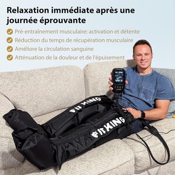 Massage Jambes Bottes Pressothérapie pour la Récupération Appareil de Massage pour Jambes et Pieds Soulager les Jambes Lourdes et Amélioration des Performances Sportives