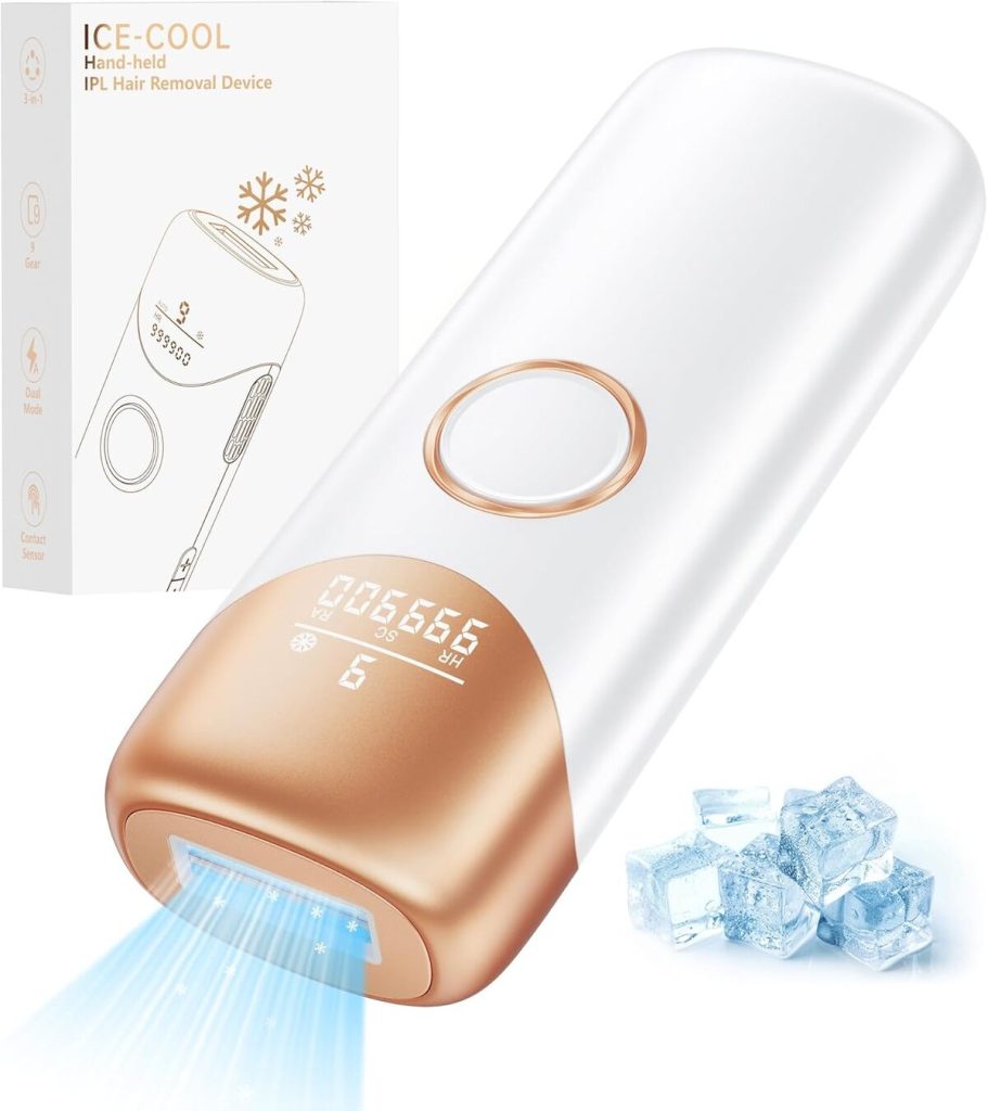 Test : épilateur lumière pulsée 3 en 1 blanc avec refroidissement