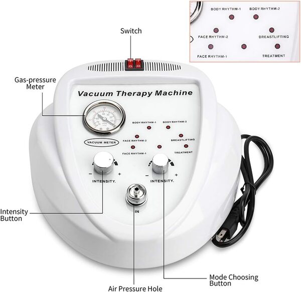 Appareil de Massage à Vide multifonction, Yofuly Masseur de Ventouses sous Vide, Massage électrique par Ventouses, Machine de Massage de Mise avec Aspiration, 30 Tasses Et 3 Pompes