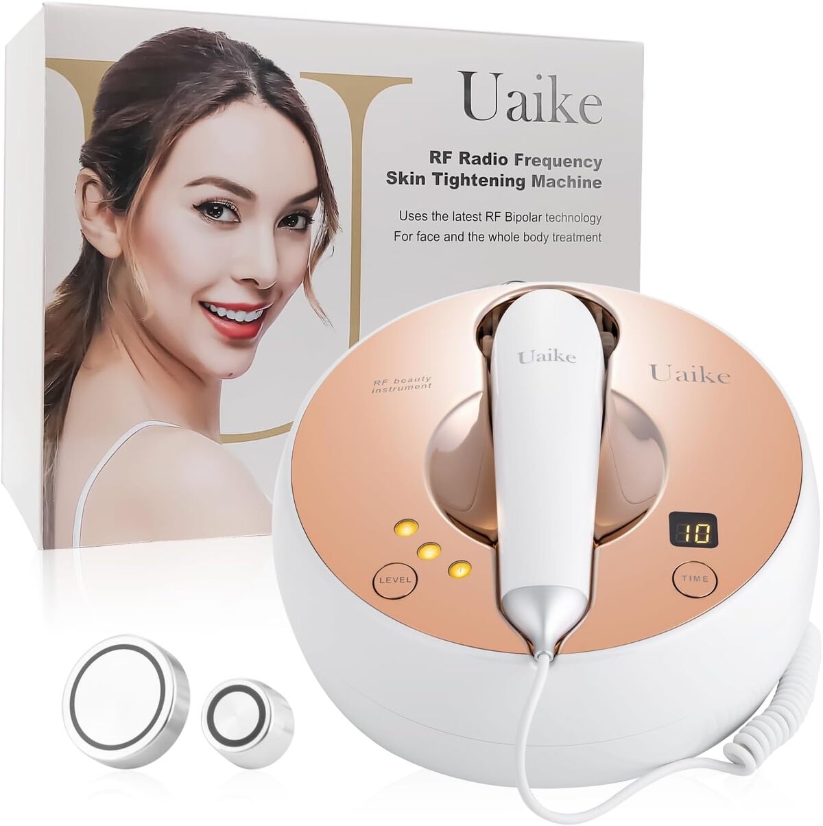 Appareil Radiofréquence Uaike - Anti-rides, Raffermissant La Peau - Visage & Corps - 3 Niveaux D'Énergie