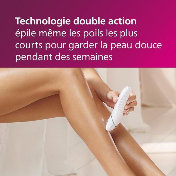 Philips Series 8000 - Epilateur Wet & Dry sans fil pour les jambes et le corps, avec 8 accessoires, rasoir, tondeuse et embout exfoliant pour le corps, (modèle BRE735/00)