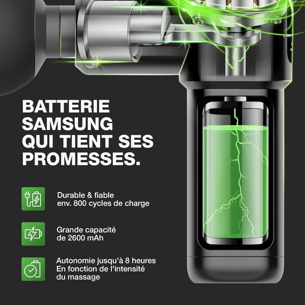 DONNERBERG® Pistolet de massage Miniberg | Appareil de massage portable de qualité supérieure |Moteur puissant garanti 7 ans |Batterie longue durée | Silencieux & compact |6 embouts en silicone