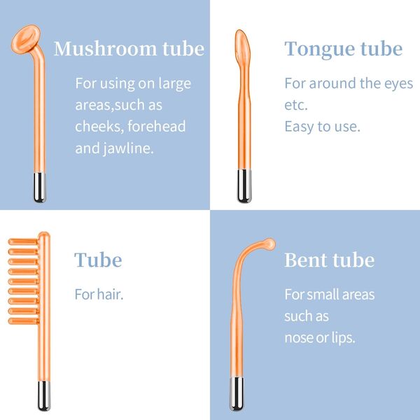 Appareil Haute Frequence Esthetique - TUMAKOU Appareil Visage Anti Ride Avec 4 Electrodes pour Soins pour le Visage - Pour l'acné, le Raffermissement et les Rides