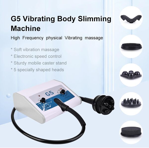 KYZTMHC 110v/220v Masseur Anti Cellulite Machine Massage avec 5 Têtes De Massage Perte De Poids Appareil pour Maigrir Au Ventre, Aux Jambes et Aux Bras