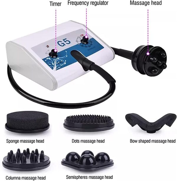 GEJLELDS Masseur de Taille Professionnel, Masseur corporel, Machine de Massage, Machine de Vibration Portable pour la Mise en Forme du Corps avec 5 tĂȘtes pour Spa