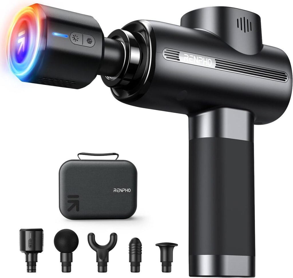 Test du pistolet de massage RENPHO avec tête chaude et froide