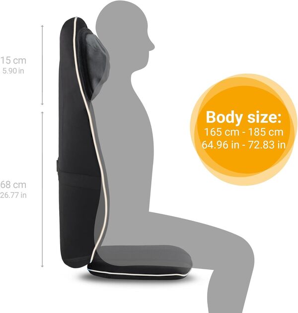 Medisana MCN Siège de massage Shiatsu, Massage du dos et de la nuque, Fonction chaleur incluse, 3 intensités, Massage spot avec fonction lumière rouge, Idéal pour la maison et le bureau