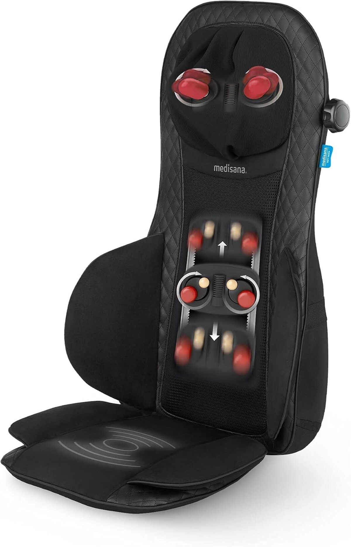 Lampa 54489 Air-Jet Elegance, dossier ventilé voiture, housse de siège auto avec ventilation, housse de siège rafraîchissante pour dossier voiture camion bureau avec flux d'air réglable, prise USB