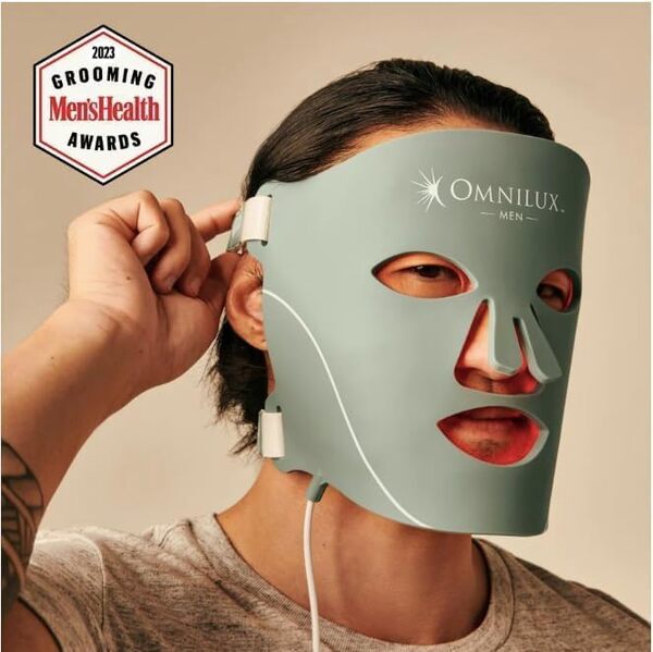 Masque de luminothérapie LED flexible approuvé par la FDA. Traitement professionnel de qualité clinique à domicile (hommes)