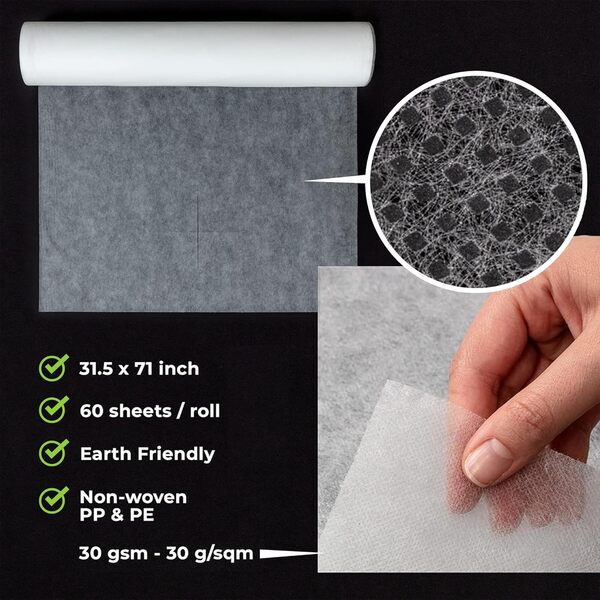 MASERTIO Lot de 6 rouleaux de draps jetables pour table de massage – 60 feuilles par rouleau – Tissu non tissé recyclable pour massage, tatouage, épilation à la cire – 80 x 180 cm