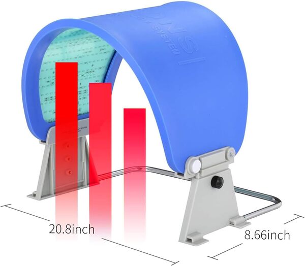 ZOVIE Masque de thérapie par lumière infrarouge LED pour le visage - Photons - Machine de soins de la peau - Masque de beauté LED flexible - Bleu marine