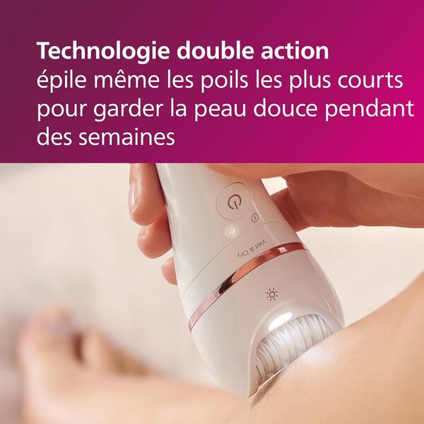 Philips Series 9000 - set beauté, Epilateur tout-en-un pour le corps, le visage et les pieds, appareil Wet & Dry sans fil pour épilation et soin de la peau, avec 12 accessoires, (modèle BRE740/90)