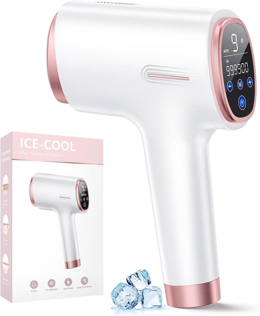 Test : épilateur lumière pulsée avec fonction de refroidissement, max 21J et écran tactile LCD