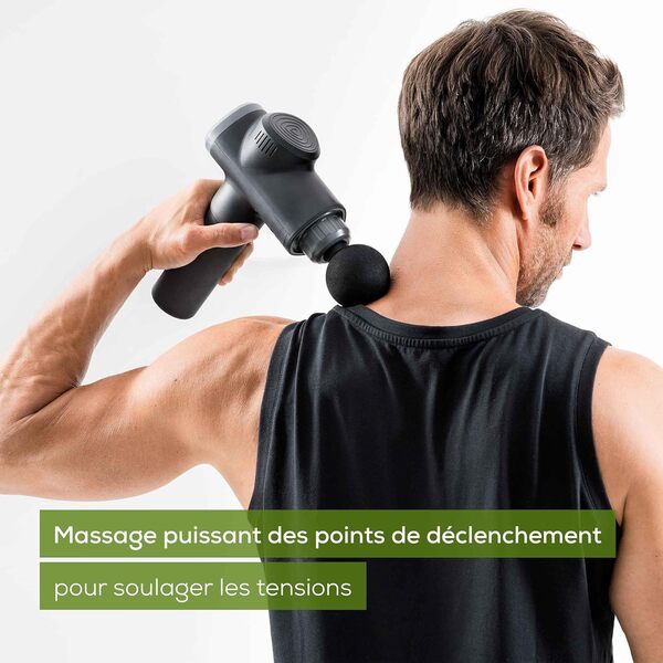 Beurer Massage Gun MG 180, pistolet de massage avec 6 têtes de massage, 4 niveaux d'intensité, pour toutes les zones musculaires et l'activation et la régénération ciblée