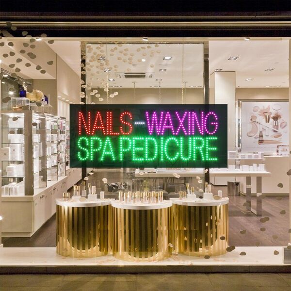 Radytte Panneau d'affichage publicitaire pour salon de manucure, spa de beauté, studio d'épilation, haute luminosité, plusieurs modes clignotants, décoration murale ou vitrine (81,3 x 33 cm)
