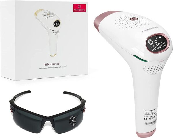 Épilateur Lumière Pulsée, Epilateur Définitif IPL, 500,000 Flashs, Épilation Professionnelle, 2 Modes 5 Niveaux