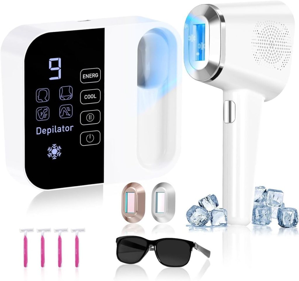 Test de l'appareil d'épilation laser OPT IPL avec refroidissement glaçant