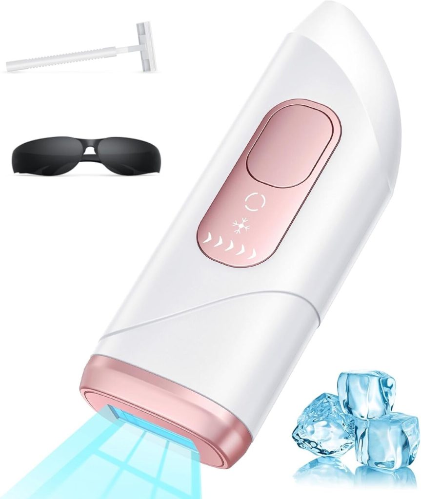 Test de l'épilateur IPL à lumière pulsée avec refroidissement