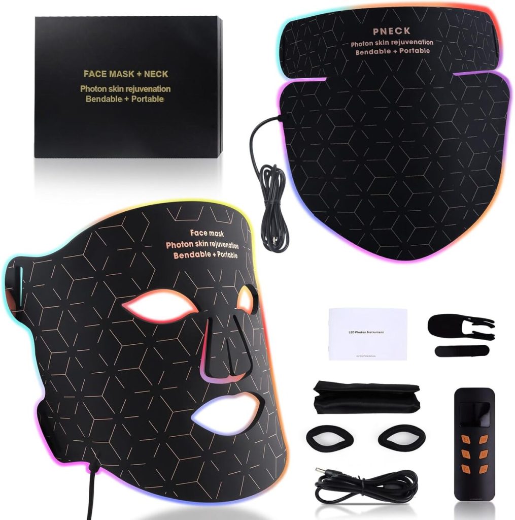 Test masque LED visage et cou luminothérapie