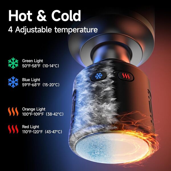 HEYCHY Pistolet de massage avec chaleur et froid, pistolet de massage portable pour tissus profonds, masseur à percussion musculaire pour athlètes, masseur portable pour soulager la douleur, cadeau