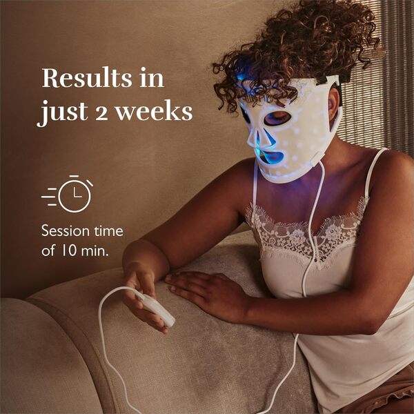 Silk'n Masque facial I LED 100 I Masque facial soin de la peau avec technologie légère I Réduit les ridules et les rides I Blanc