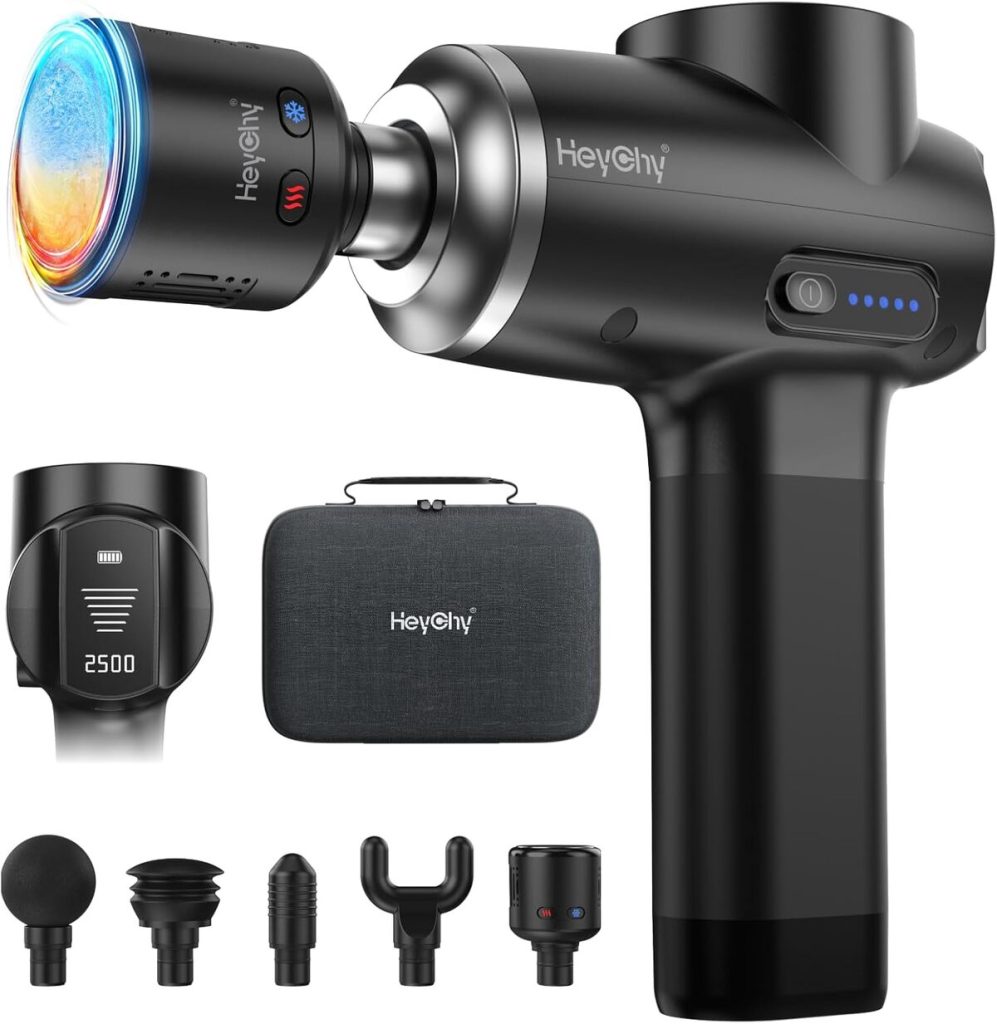 Test du pistolet de massage Heychy avec chaleur et froid