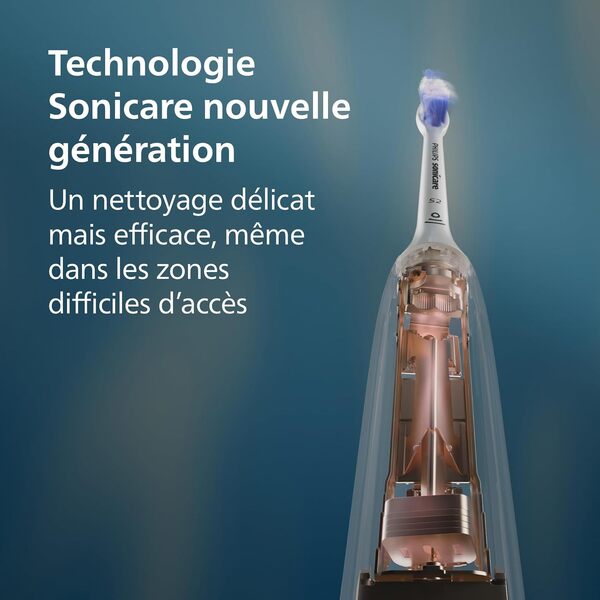 Philips Sonicare 6100 - Brosse à dents électrique sonique avec 2 modes de brossage et 3 niveaux d'intensité, Alerte de pression, EasyStart, SmarTimer, Noir, modèle HX7401/07 [Nouvelle technologie]