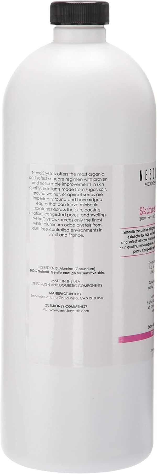 Cristaux de microdermabrasion NeedCrystals (1.81 kg, 120 grains) Traitement exfoliant naturel pour le visage pour la peau rajeunissante pour peau sèche ou mate, rides, imperfections, cicatrices.