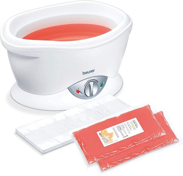 Beurer MP 70 Bain de paraffine - Bain de cire électrique avec Cire de Paraffine Parfumée et Films en Plastique inclus pour une Peau des Mains et des Pieds Hydratée & Kit de remplacement paraffine