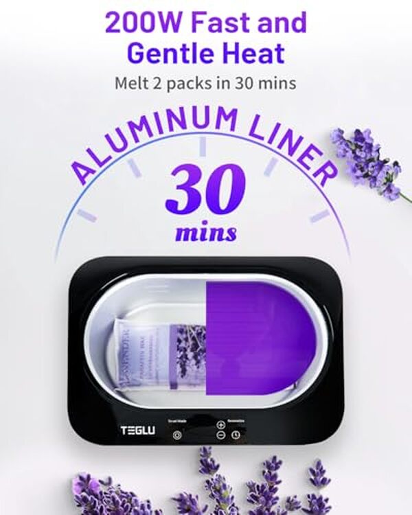 Découvrez l'efficacité du bain de paraffine Teglu, idéal pour revitaliser mains et pieds à domicile avec sa capacité généreuse de 4L