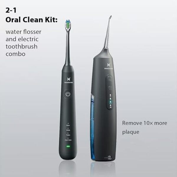 Dans notre test complet, explorez l'efficacité du kit de nettoyage buccal 2-1 qui combine hydropulseur et brosse à dents électrique noir pour une hygiène dentaire optimale au quotidien.