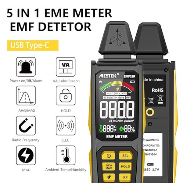 Découvrez la polyvalence et la performance du détecteur EMF Mestek 5 en 1 pour une mesure précise et fiable des champs électromagnétiques. Idéal pour les professionnels et les amateurs éclairés.