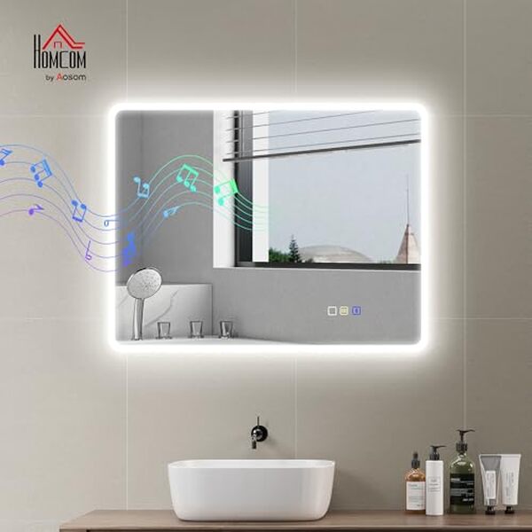 Découvrez le miroir lumineux Homcom 70x90 cm avec Bluetooth : un allier design et technologique pour sublimer votre intérieur grâce à son éclairage LED et ses fonctionnalités connectées.