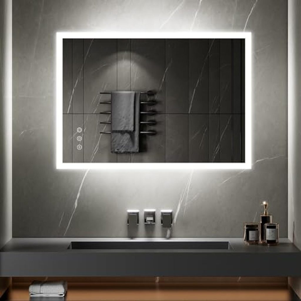 Test du miroir mural LED lumineux TEMEO 70 x 100 cm : technologique et design pour la salle de bain