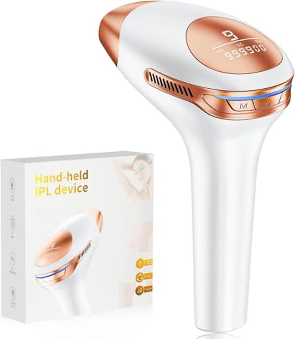 Test épilateur lumière pulsée 21J : 9 niveaux d'énergie et 999900 flashs