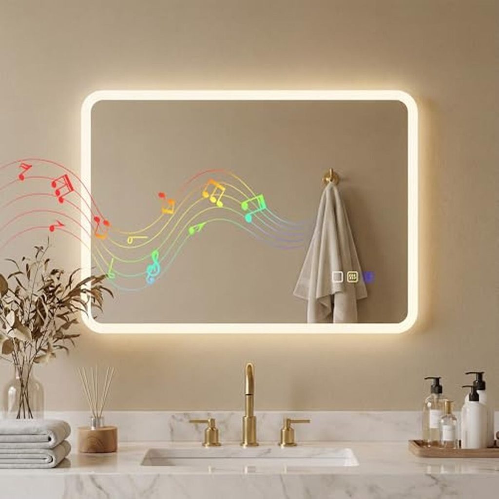 Avis miroir lumineux HOMCOM : design high-tech pour la salle de bain