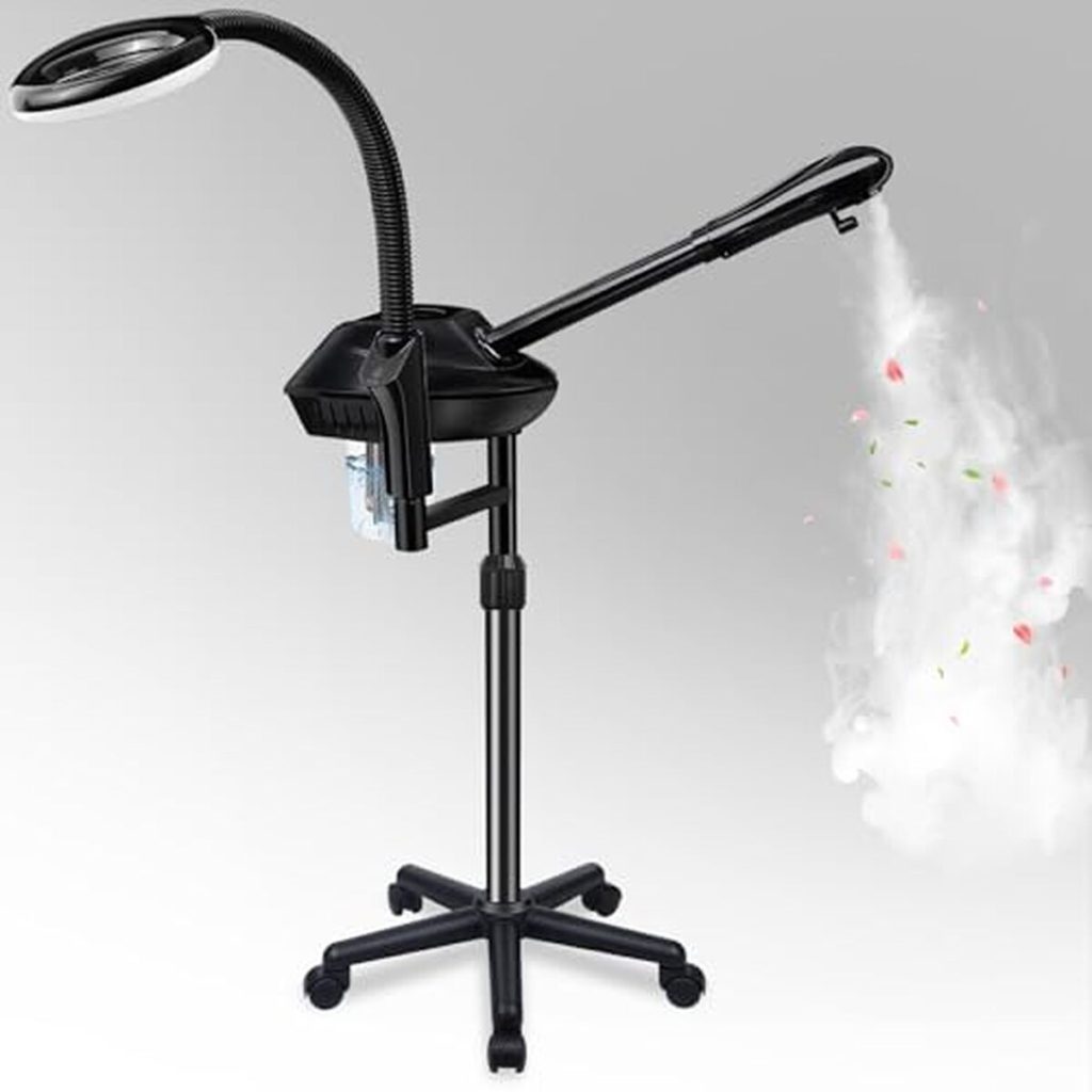 Test cuiseur vapeur facial professionnel 2 en 1 avec lampe grossissante 5x