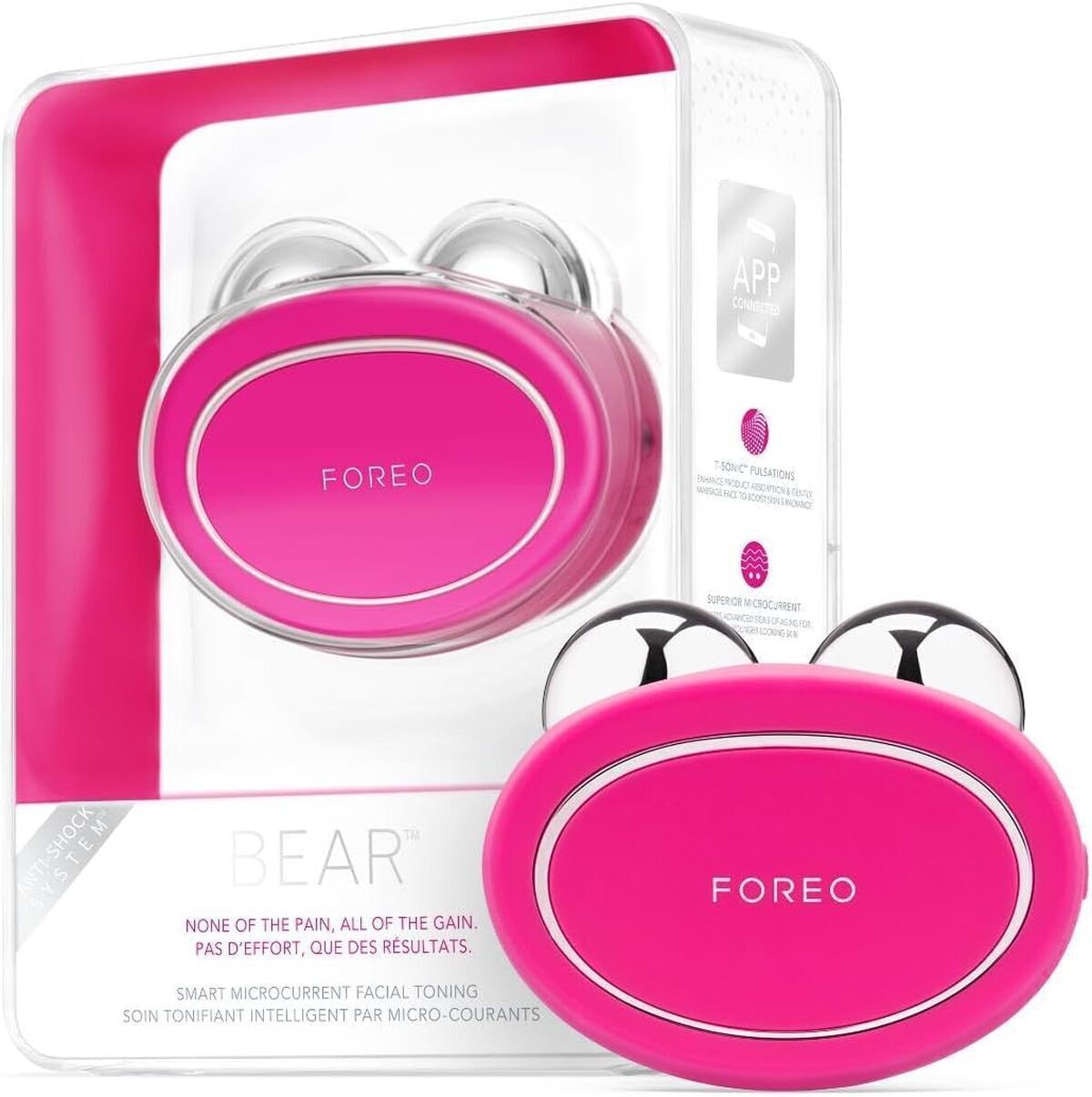 Test du Foreo Bear : lifting intelligent et non invasif en fuchsia
