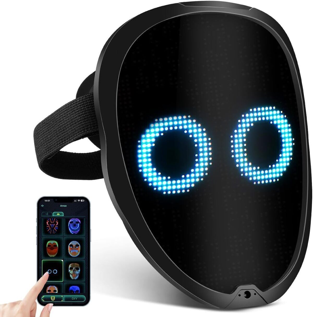Test du masque facial lumineux LED : innovation cosplay Halloween